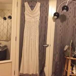 Patra / White Sequin Evening Dress / 6